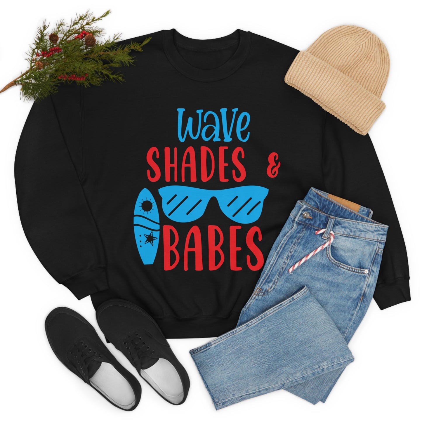 Wave Shades and Babes Crewneck Sweatshirt