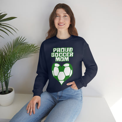 Proud -soccer-mom Heart Crewneck Sweatshirt