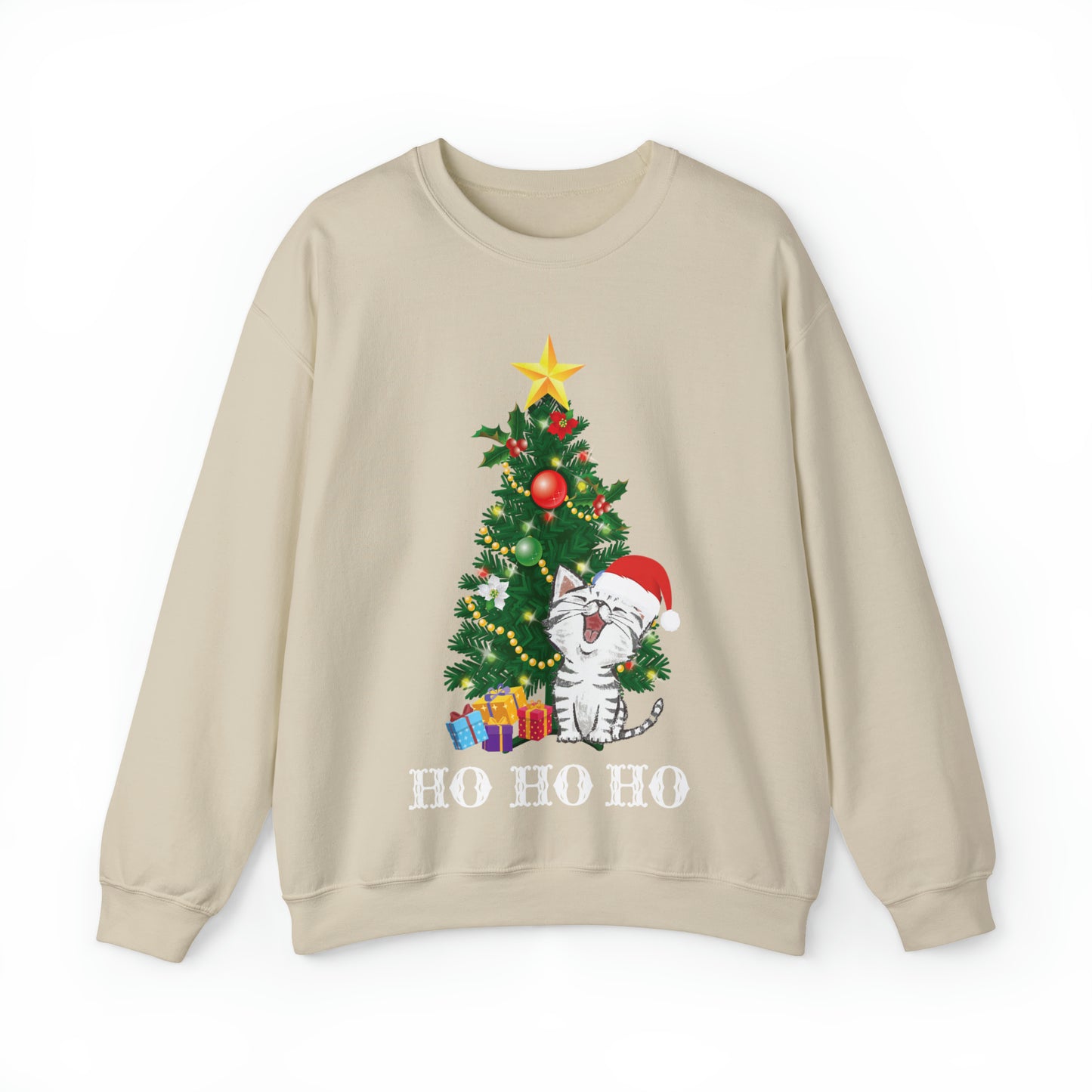 HO HO HO Cat Christmas Crewneck Sweatshirt