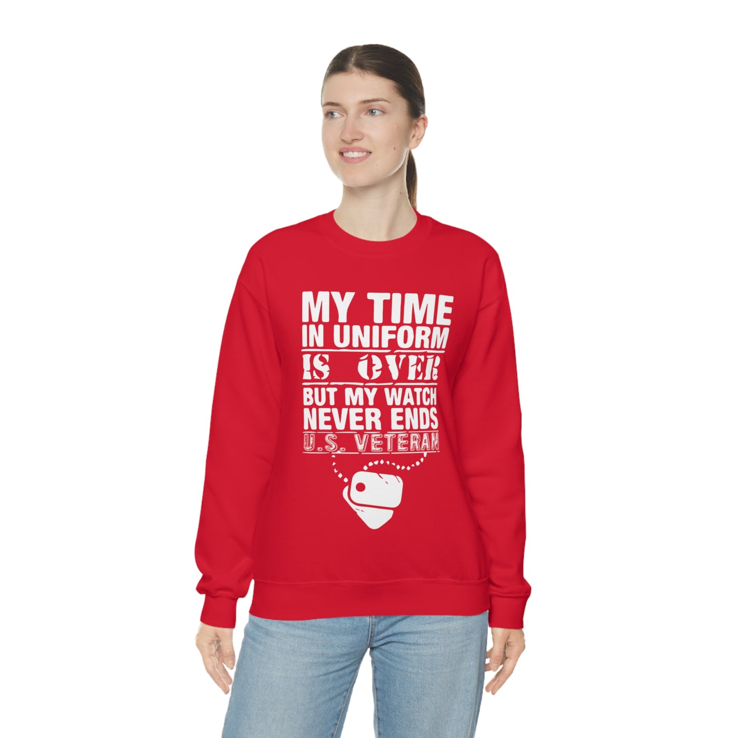 my time in uniform is over Crewneck Sweatshirt