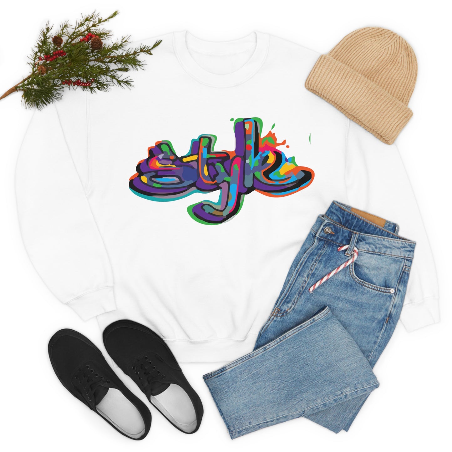 Graffiti style in colors Crewneck Sweatshirt