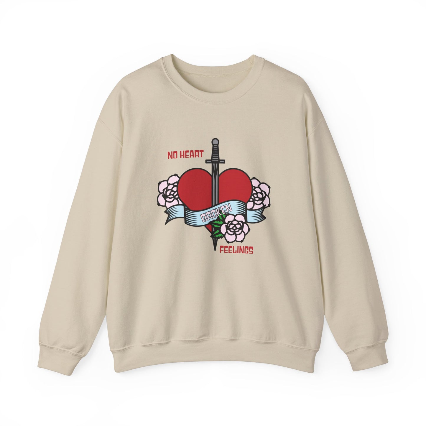 No heart feelings broken heart Crewneck Sweatshirt