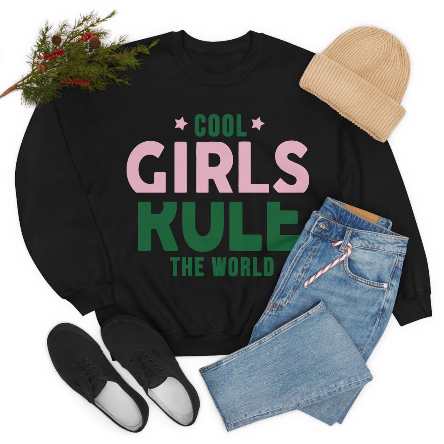 girls rule Crewneck Sweatshirt