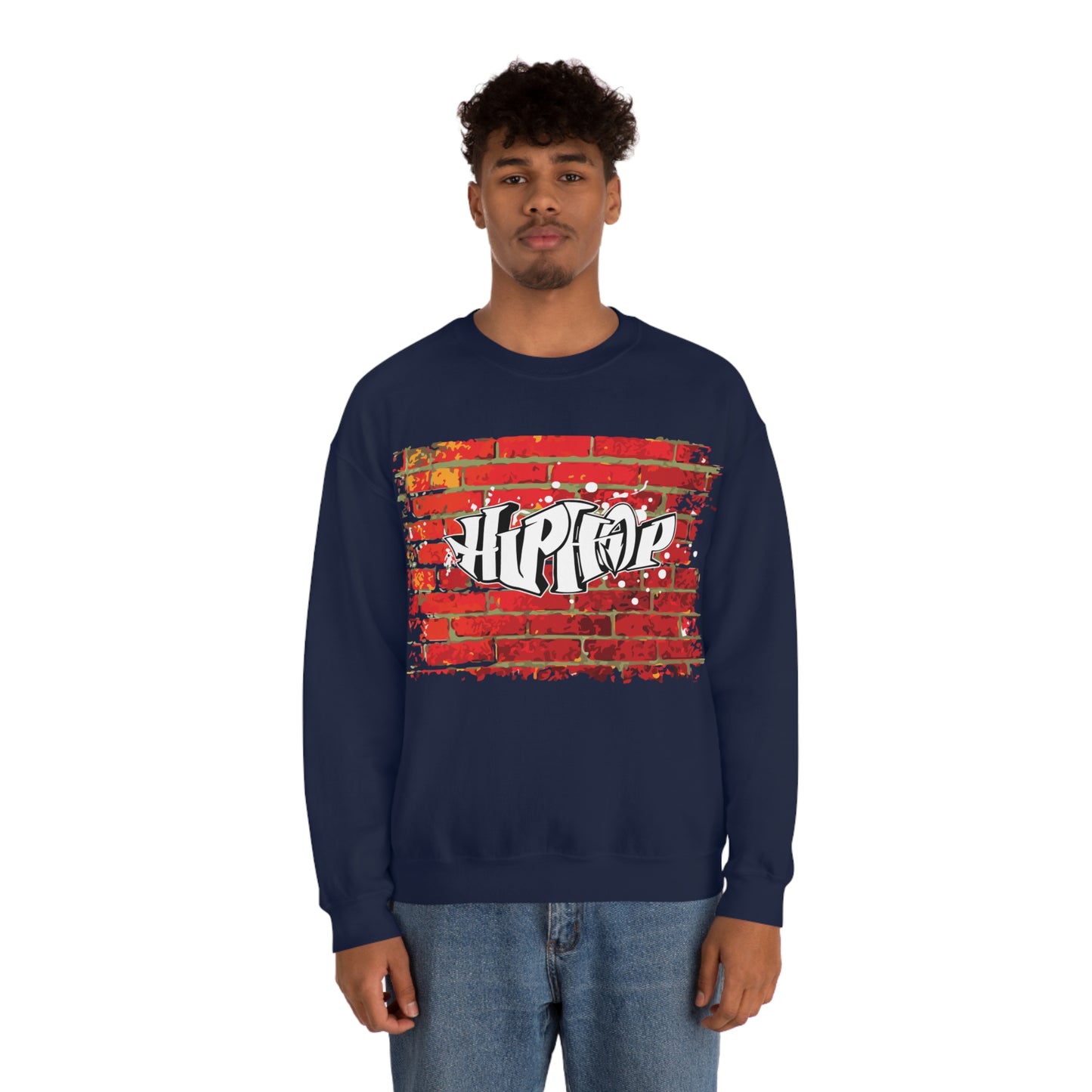 Hip Hop graffiti on the wall Crewneck Sweatshirt