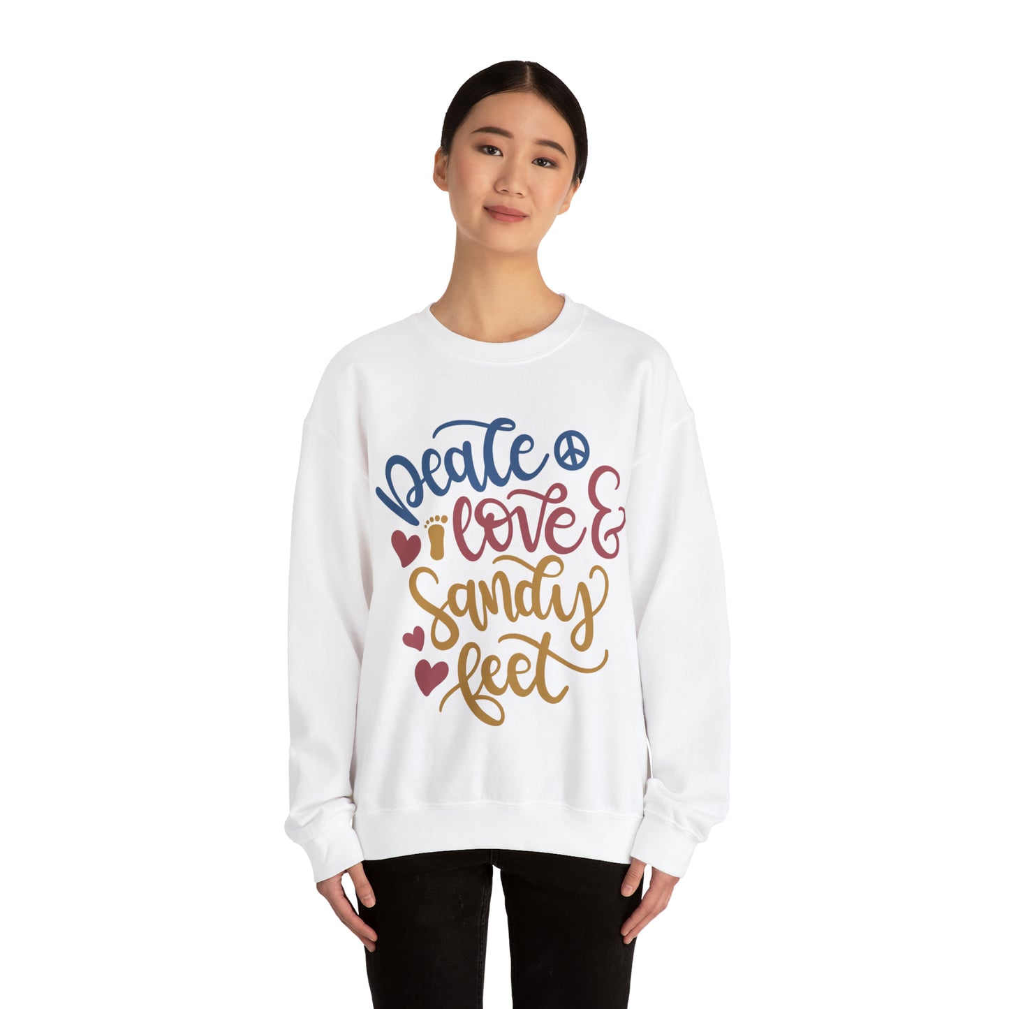 Peace_love_and_sandy_feet Crewneck Sweatshirt