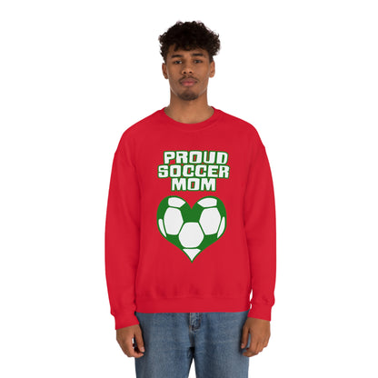 Proud -soccer-mom Heart Crewneck Sweatshirt