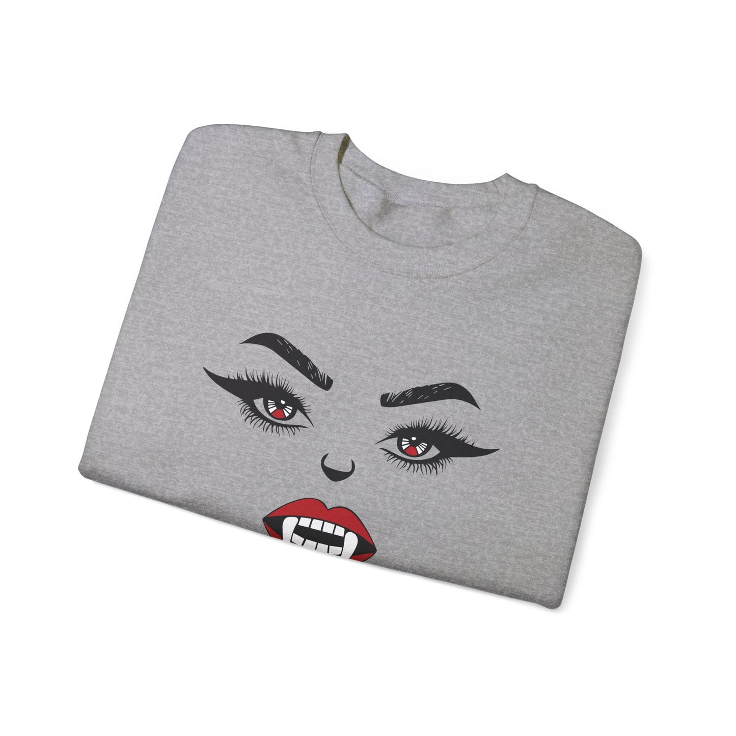 Sexy woman vampire mouth Crewneck Sweatshirt