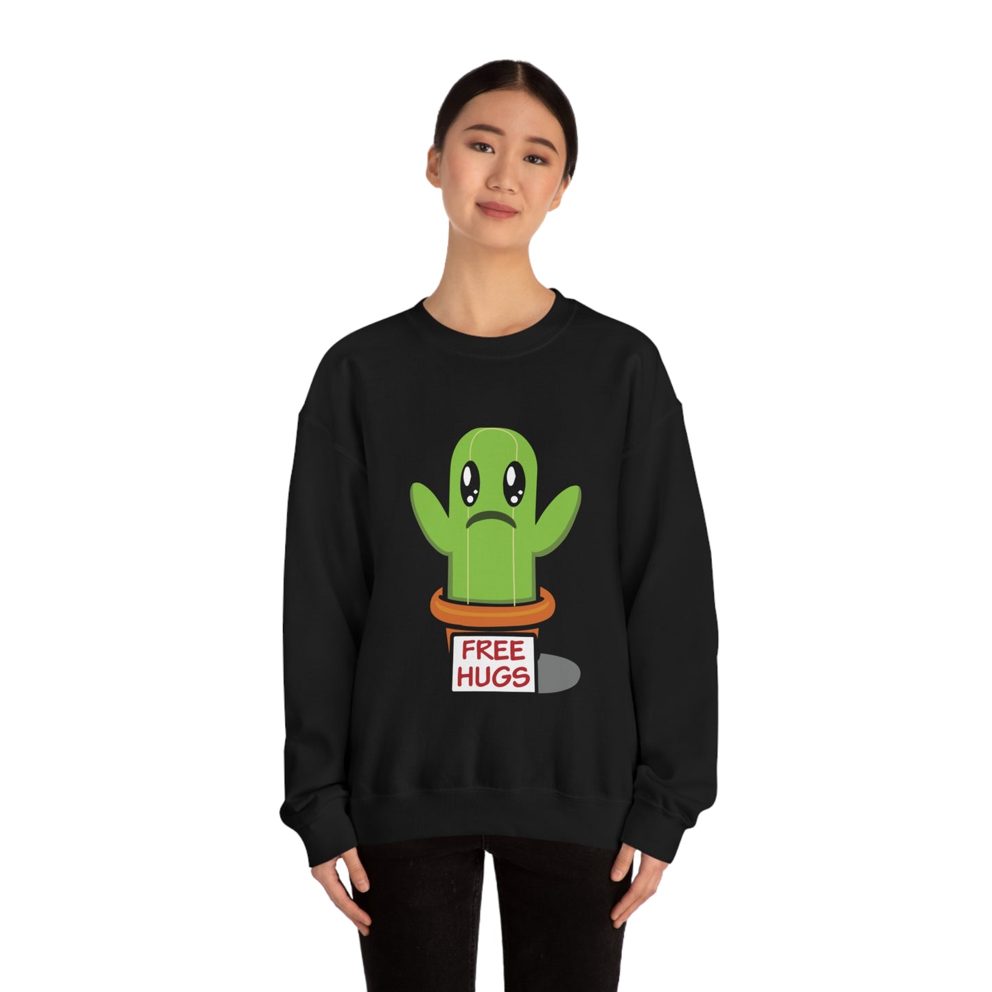 Free hugs sad cactus Crewneck Sweatshirt