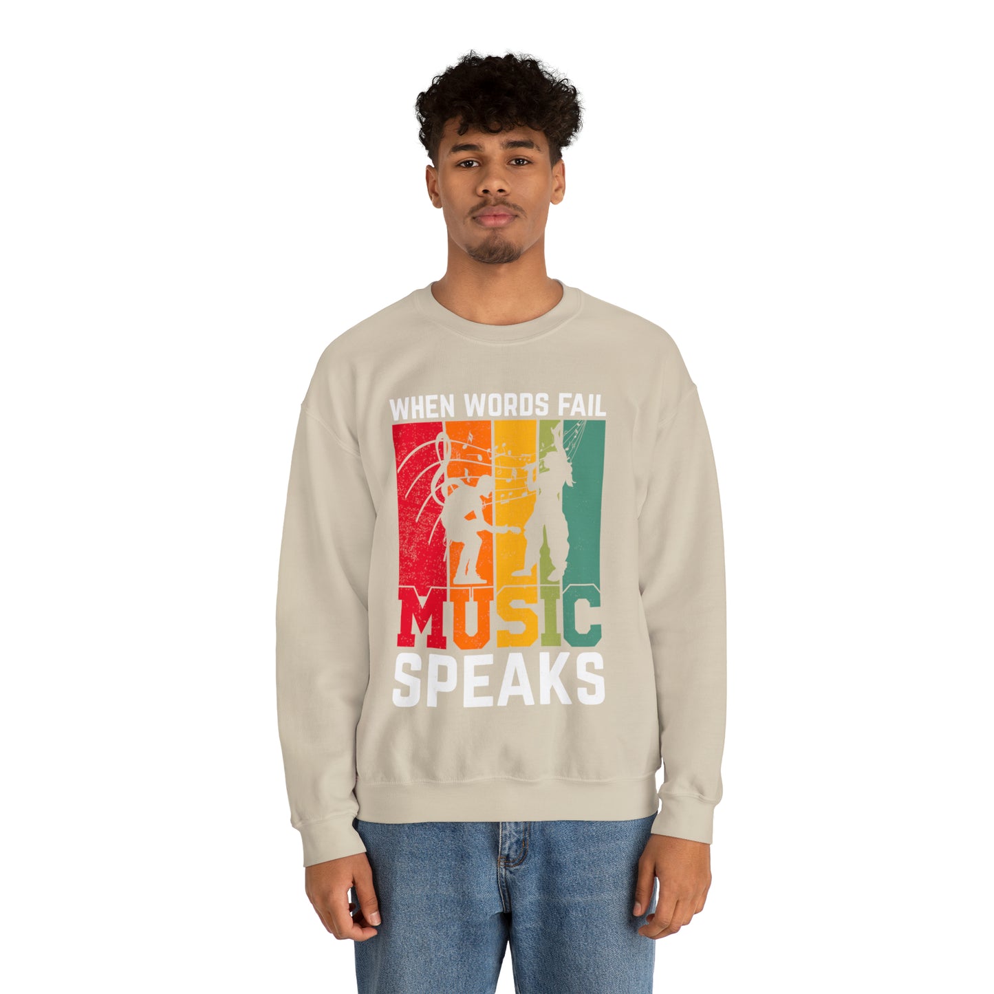 When words fail music speaks vintage Crewneck Sweatshirt