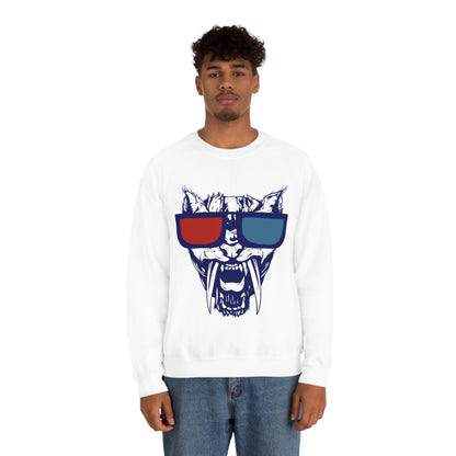 3D Glasses Tiger Crewneck Sweatshirt