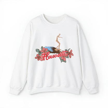 Hawaii Floral Surf Crewneck Sweatshirt