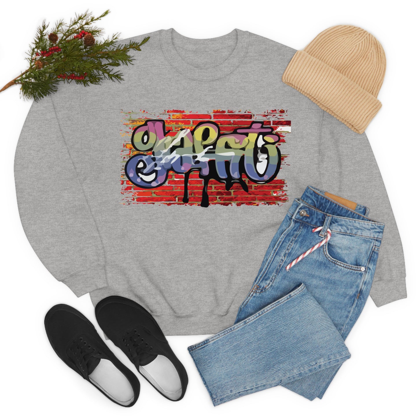 Graffiti on a wall Crewneck Sweatshirt