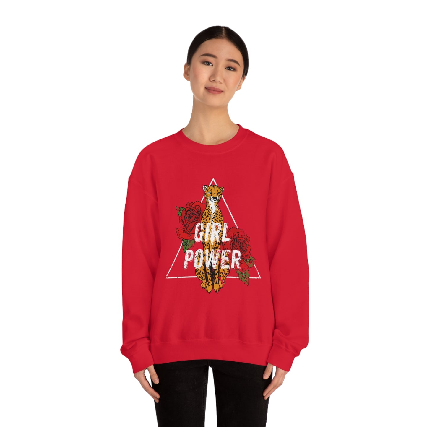 Girl Power Cheetah Edition Crewneck Sweatshirt