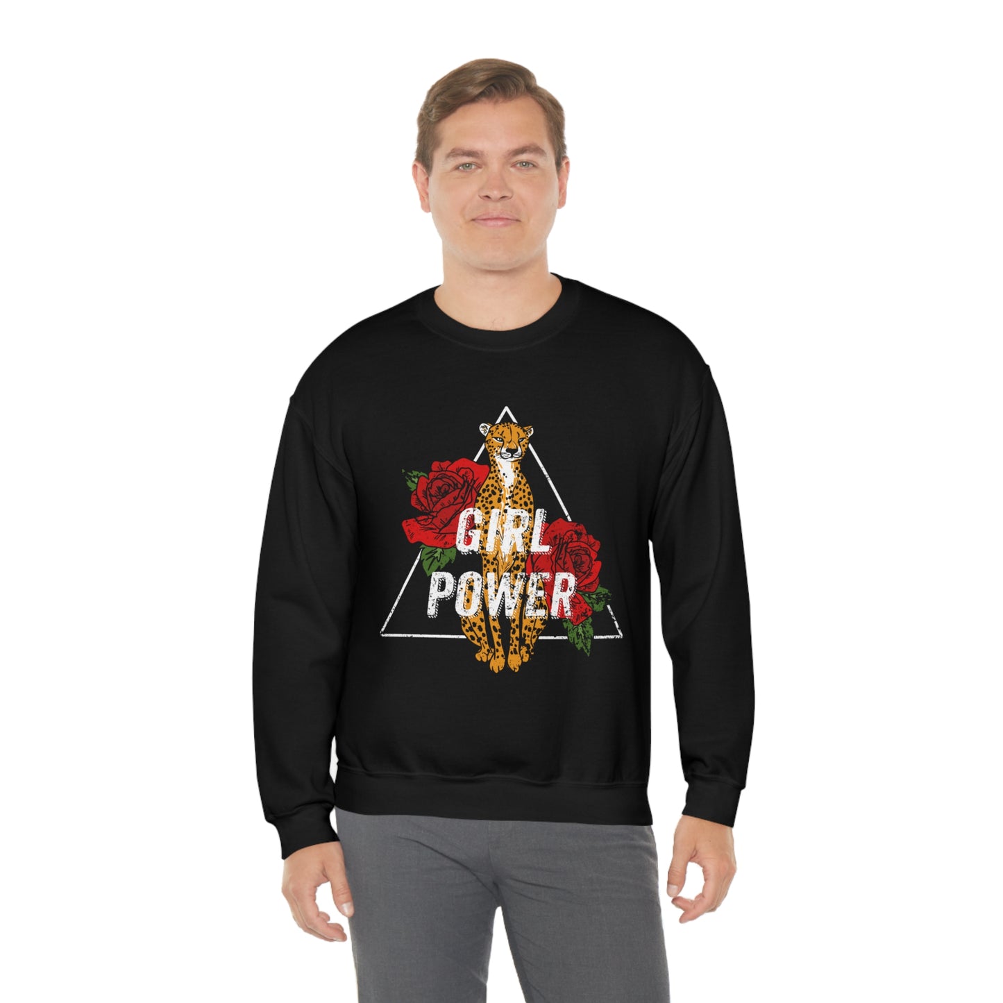 Girl Power Cheetah Edition Crewneck Sweatshirt