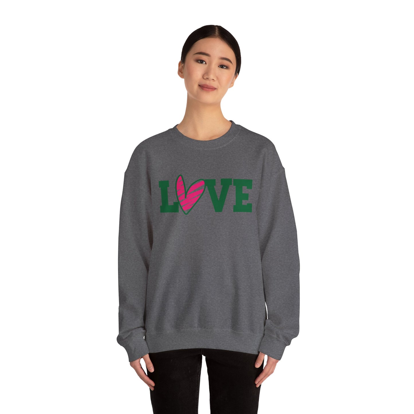 Love stripped heart Crewneck Sweatshirt