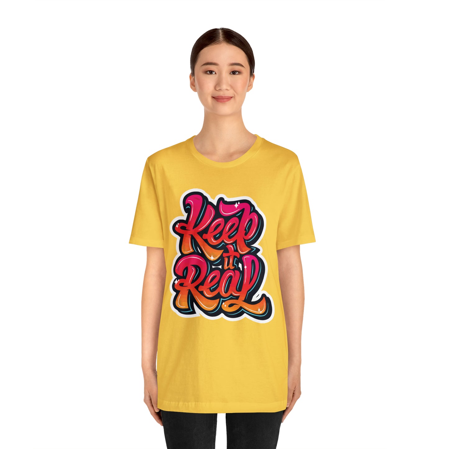 Keep it real colorful graffiti logo T-Shirt