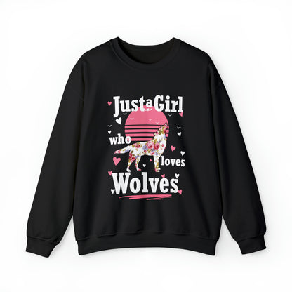 Just A Girl Who Loves Wolves Crewneck Sweatshirt