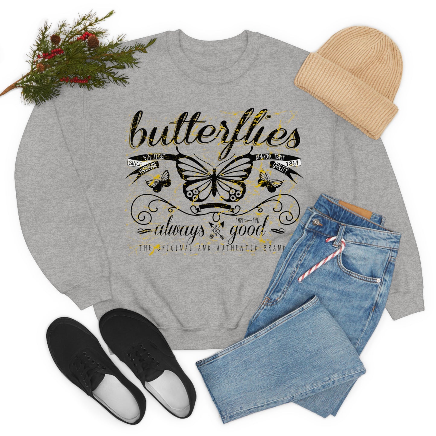 Butterflies Always Good Crewneck Sweatshirt