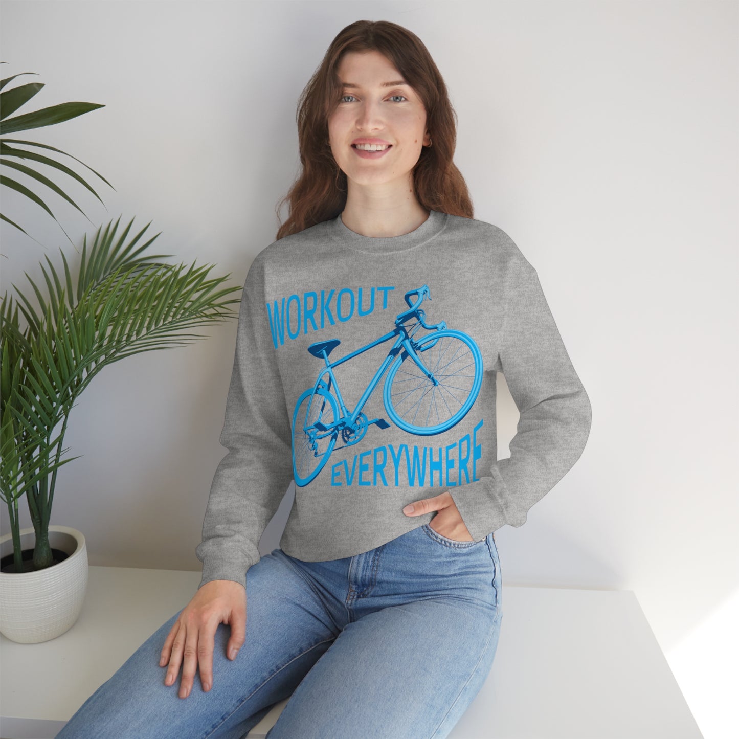 Workout everywhere bike Crewneck Sweatshirt