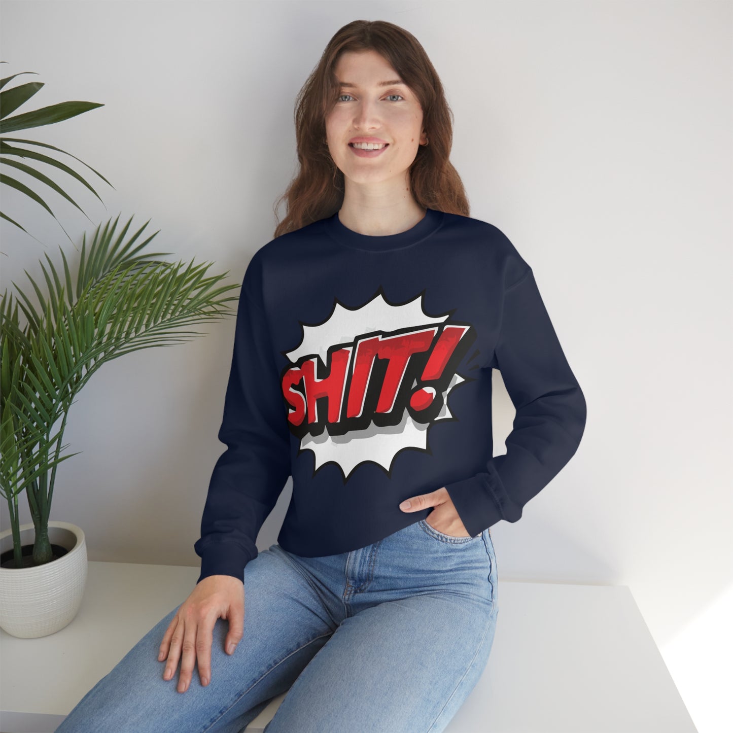 Shit! colorful graphic Crewneck Sweatshirt