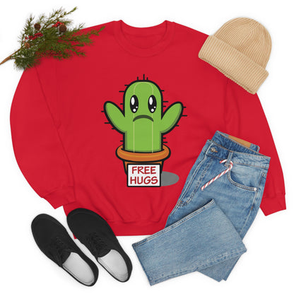 Free hugs sad cactus Crewneck Sweatshirt