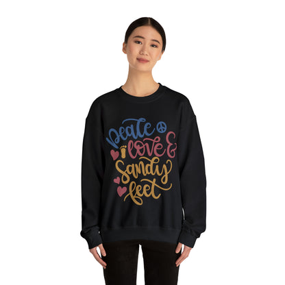 Peace_love_and_sandy_feet Crewneck Sweatshirt