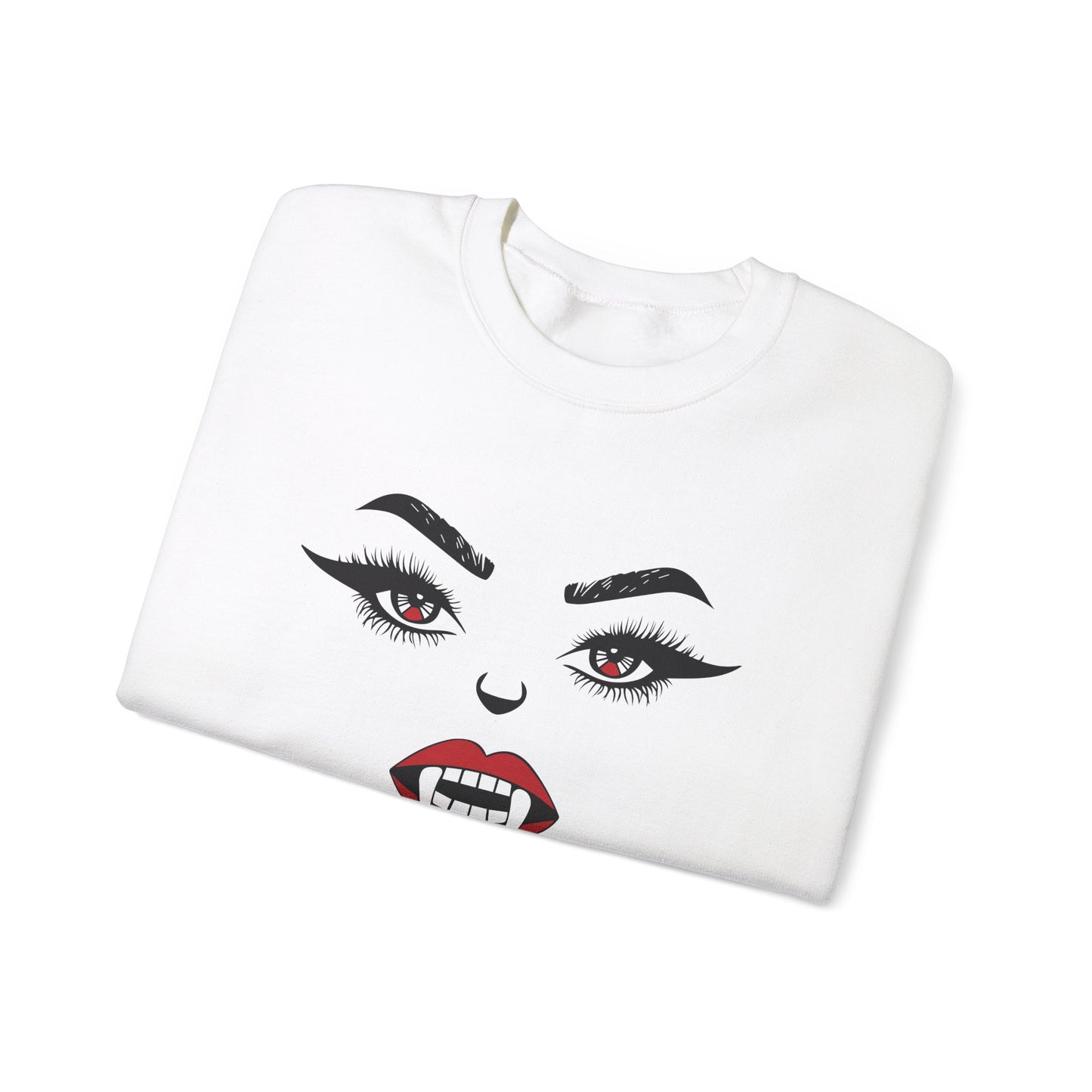 Sexy woman vampire mouth Crewneck Sweatshirt