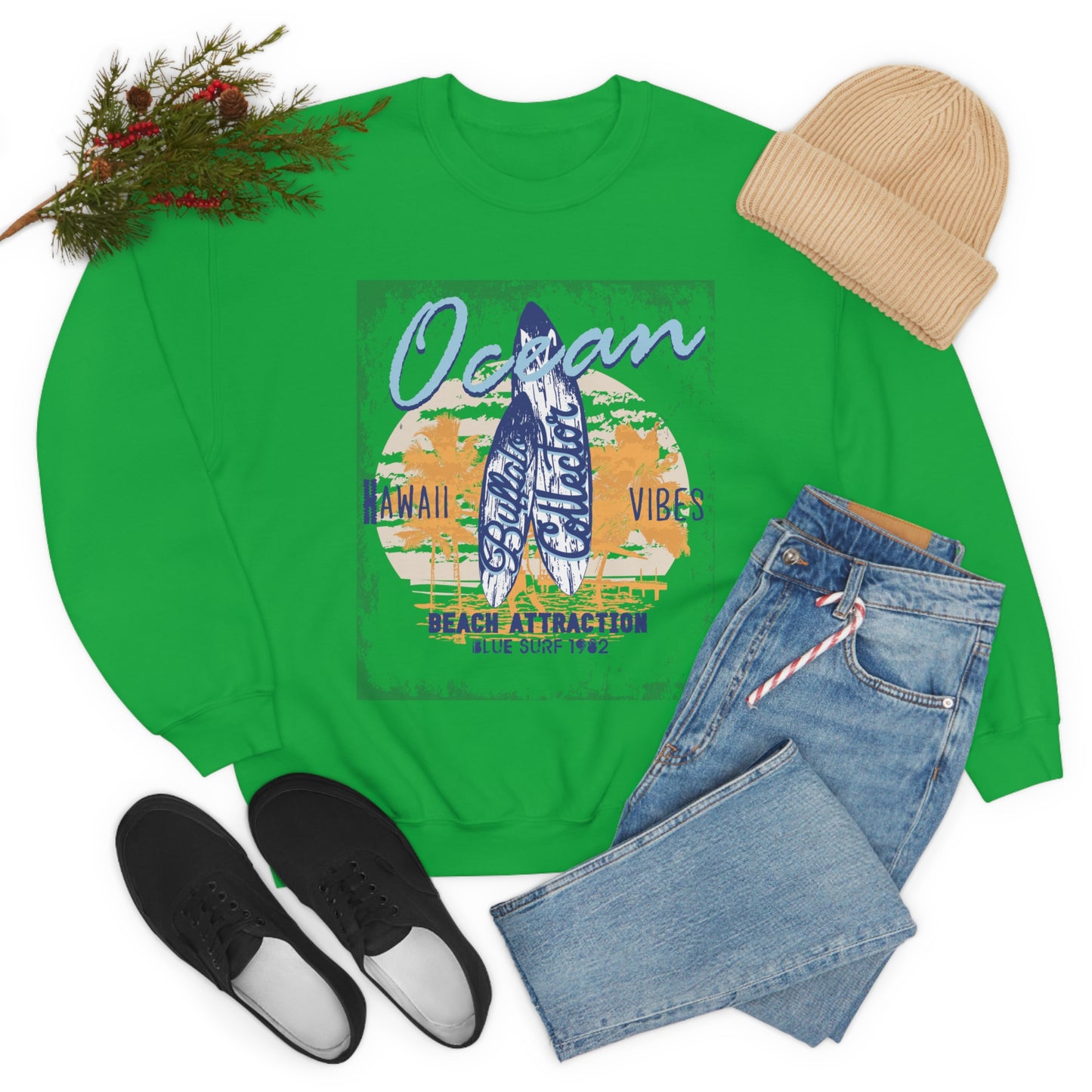 Ocean Hawaii Vibes Crewneck Sweatshirt