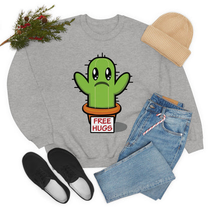 Free hugs sad cactus Crewneck Sweatshirt