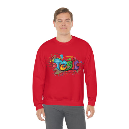 Music colorful graffiti Crewneck Sweatshirt