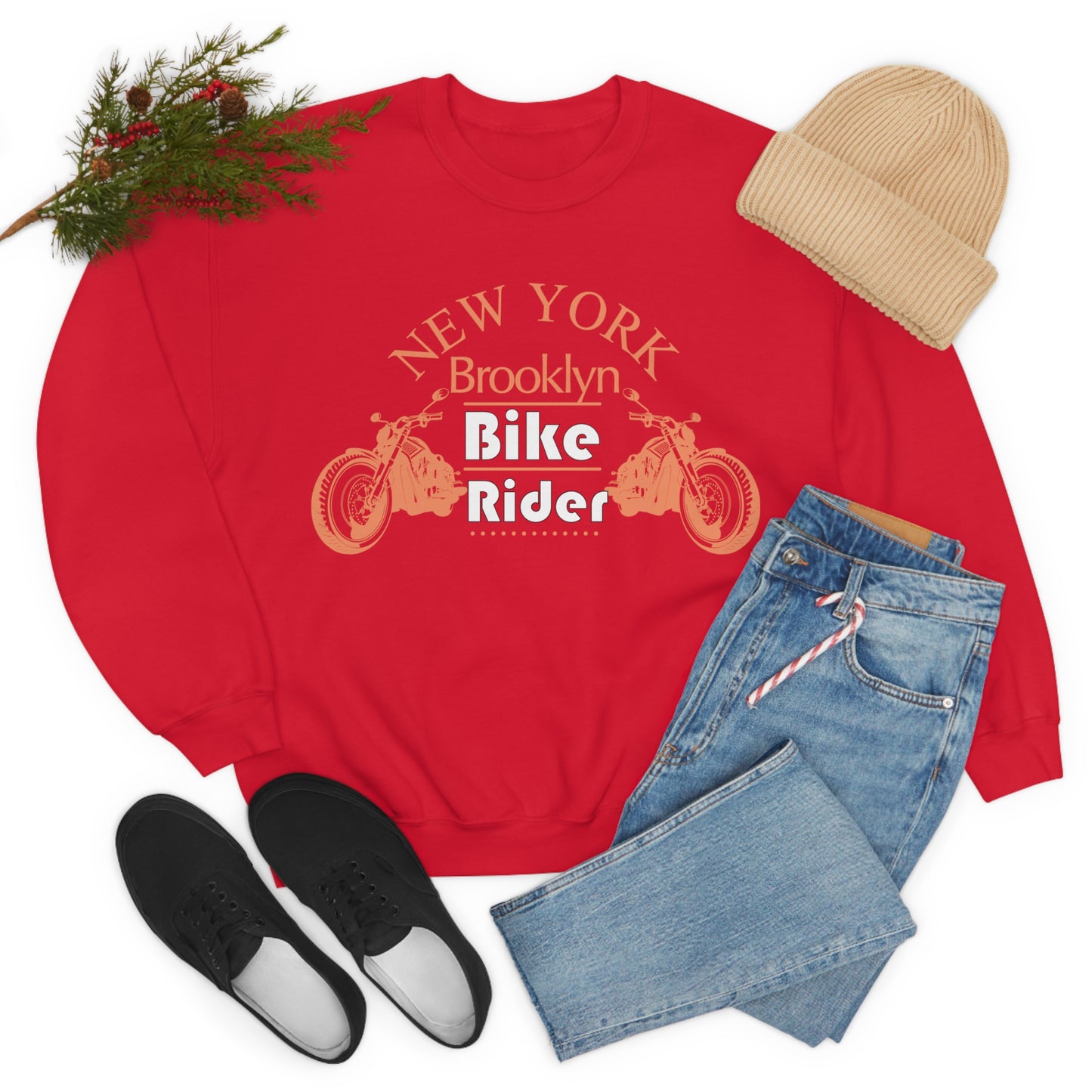 Brooklyn Bike rider Crewneck Sweatshirt