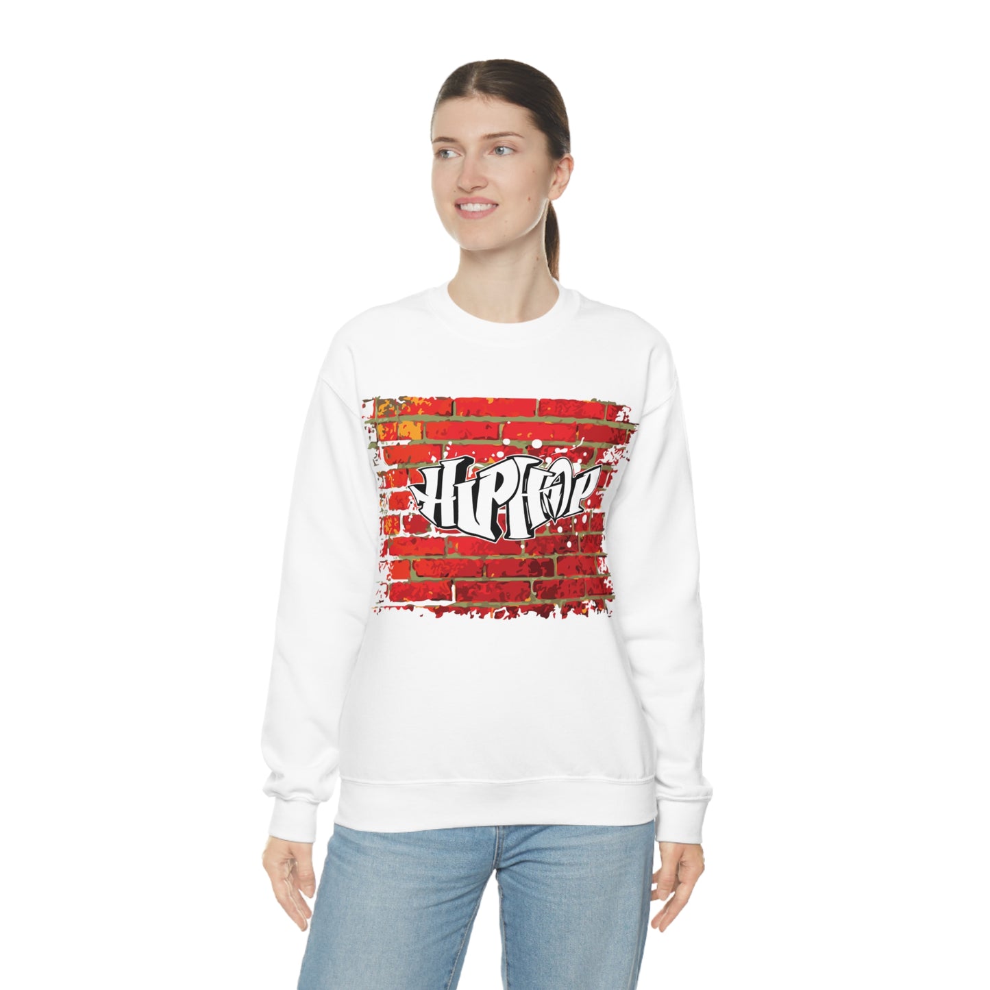 Hip Hop graffiti on the wall Crewneck Sweatshirt