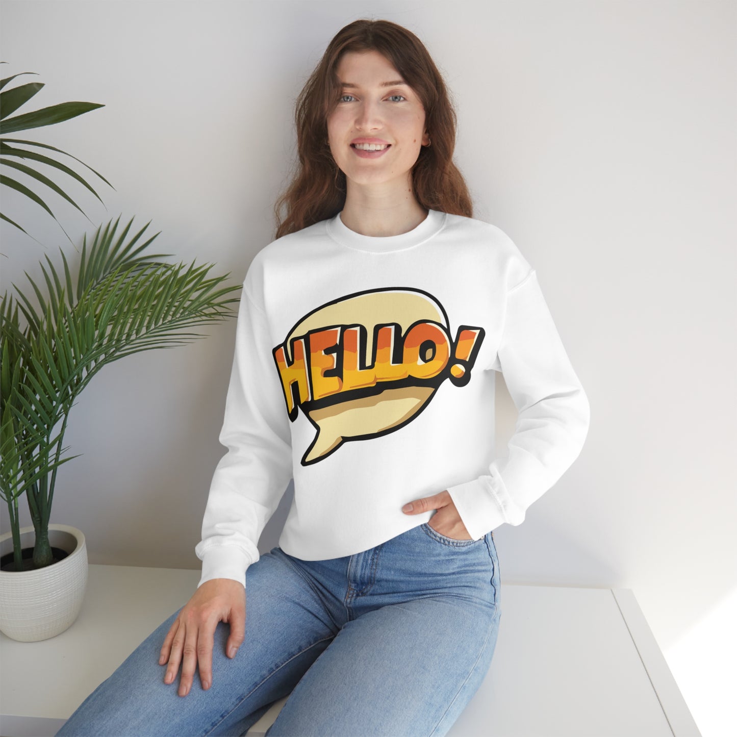 Hello! colorful Crewneck Sweatshirt