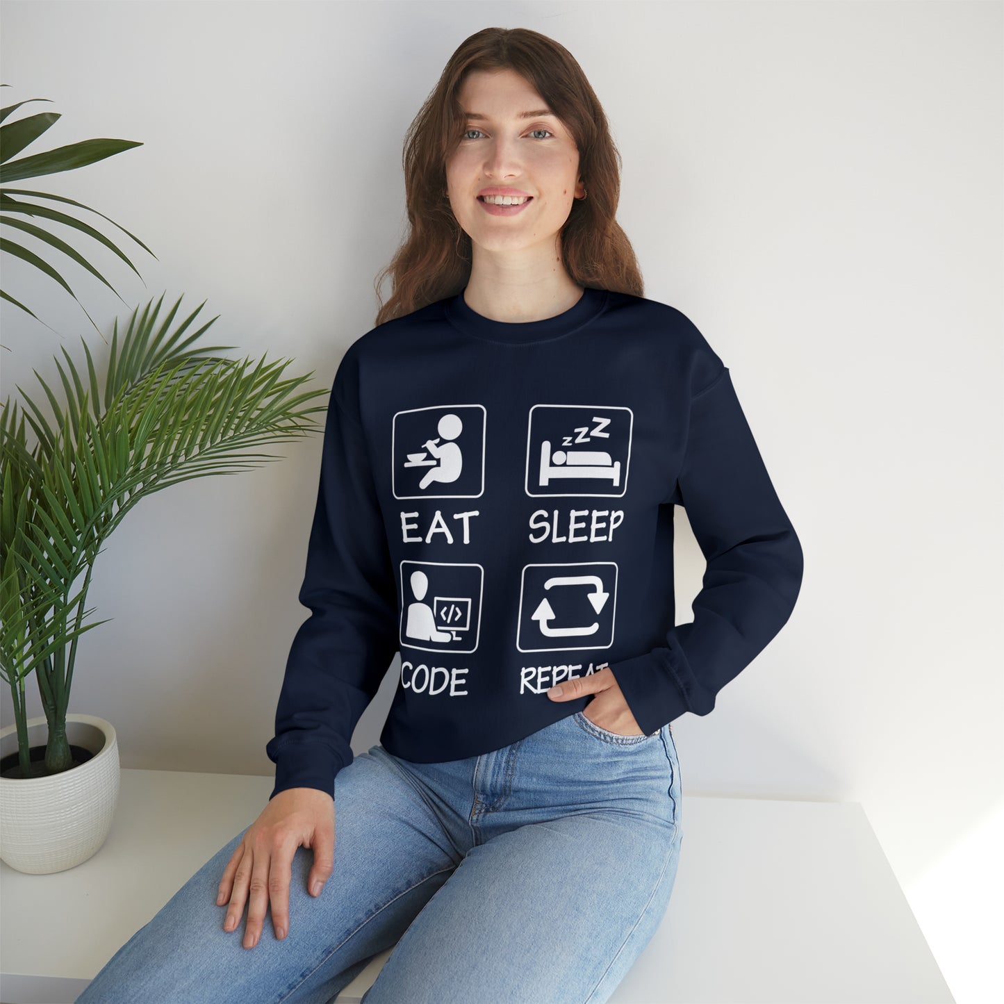 Eat sleep Code Repeat Crewneck Sweatshirt