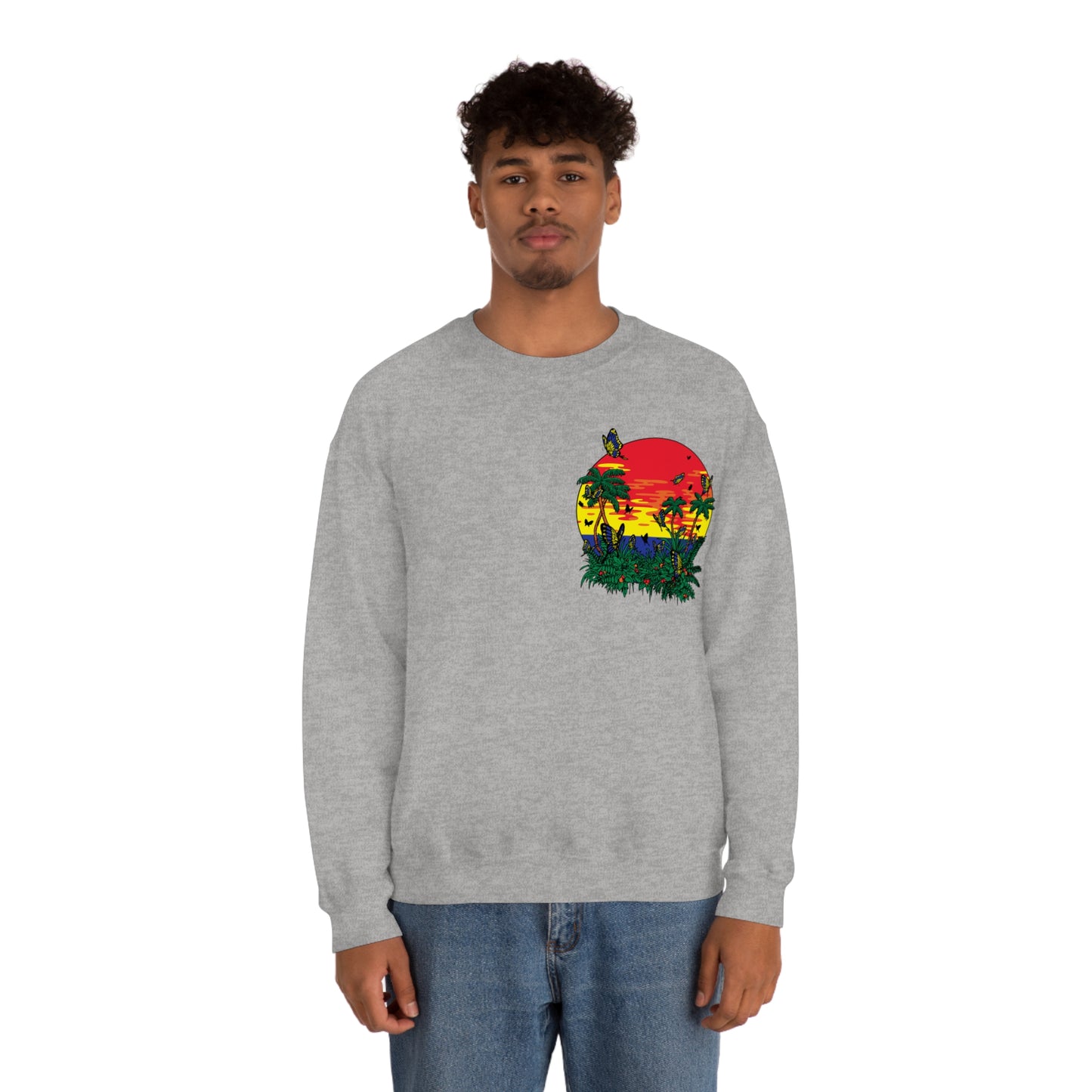 Sunset Butterfly Vibes Crewneck Sweatshirt