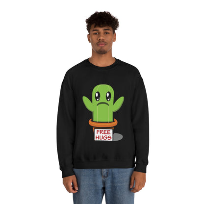 Free hugs sad cactus Crewneck Sweatshirt