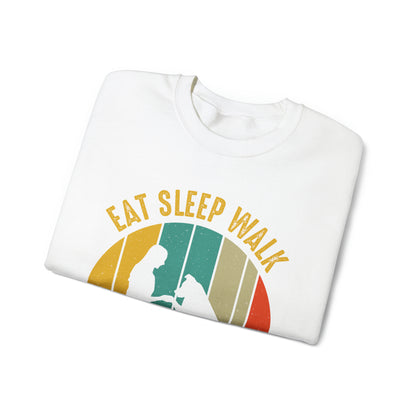 Eat sleep walk dogs vintage Crewneck Sweatshirt