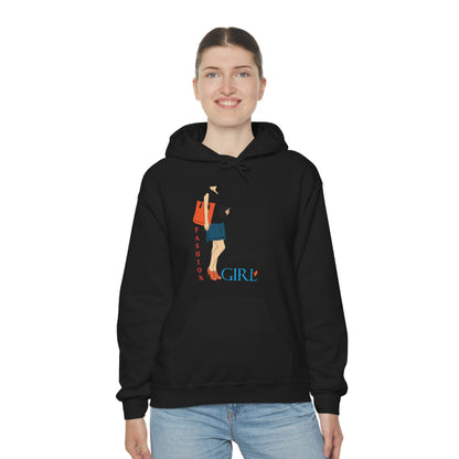 Fashion girl with a bag Hoodie