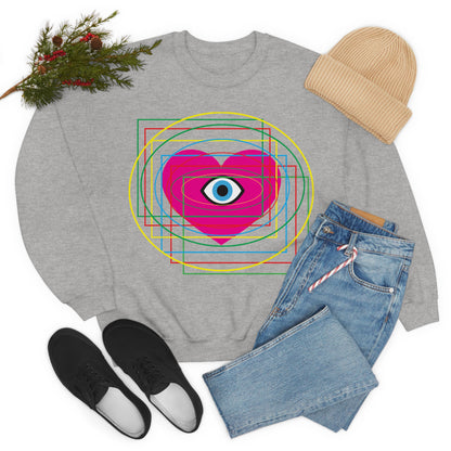 Eye Love in all dimension Crewneck Sweatshirt