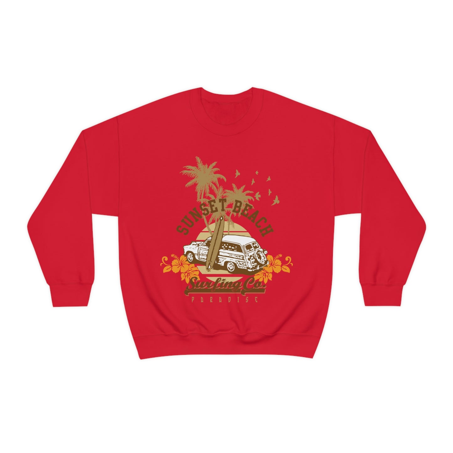 Sunset Beach Surfing Paradise Crewneck Sweatshirt