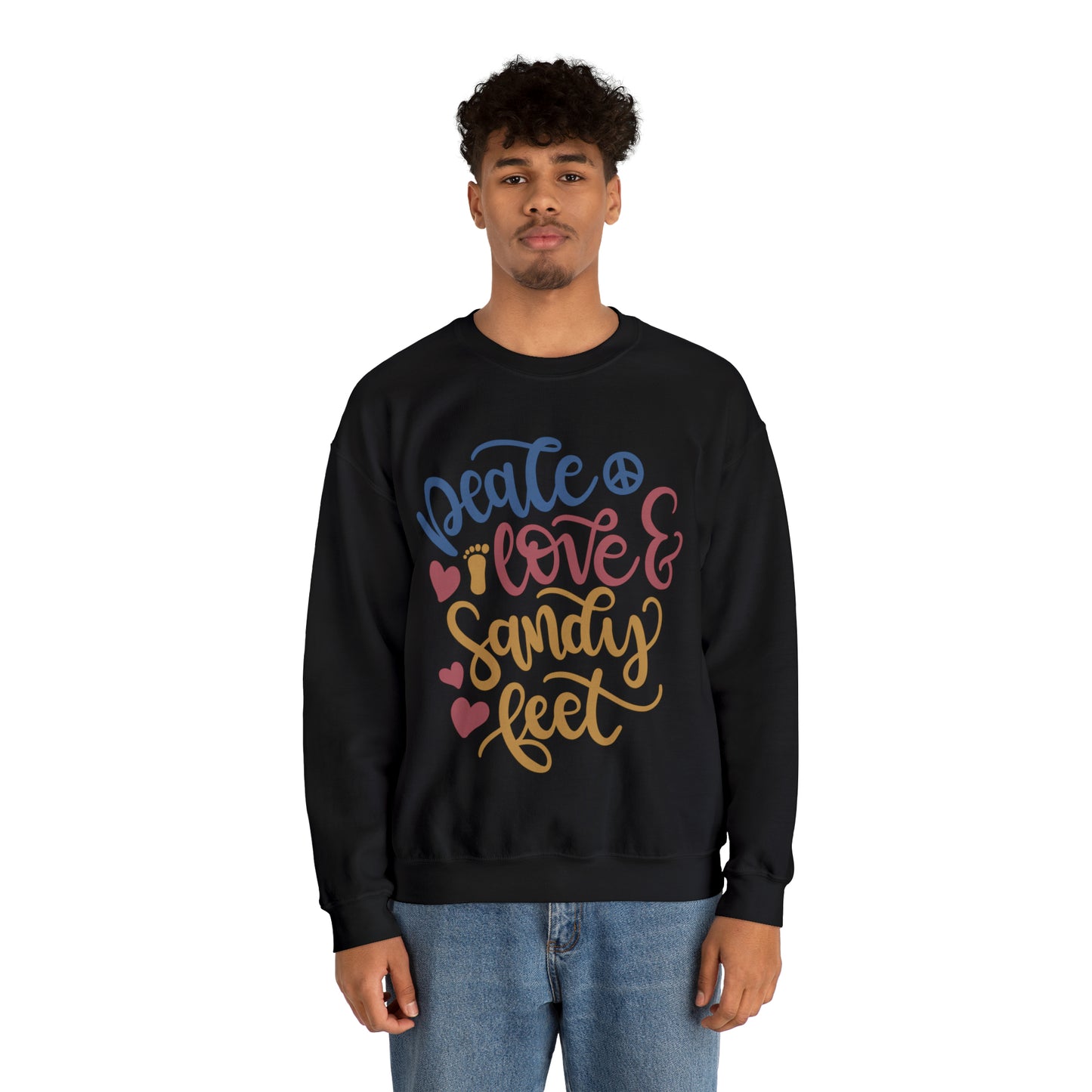 Peace_love_and_sandy_feet Crewneck Sweatshirt