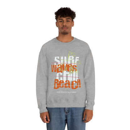 Surf Waves Chill Beach Crewneck Sweatshirt