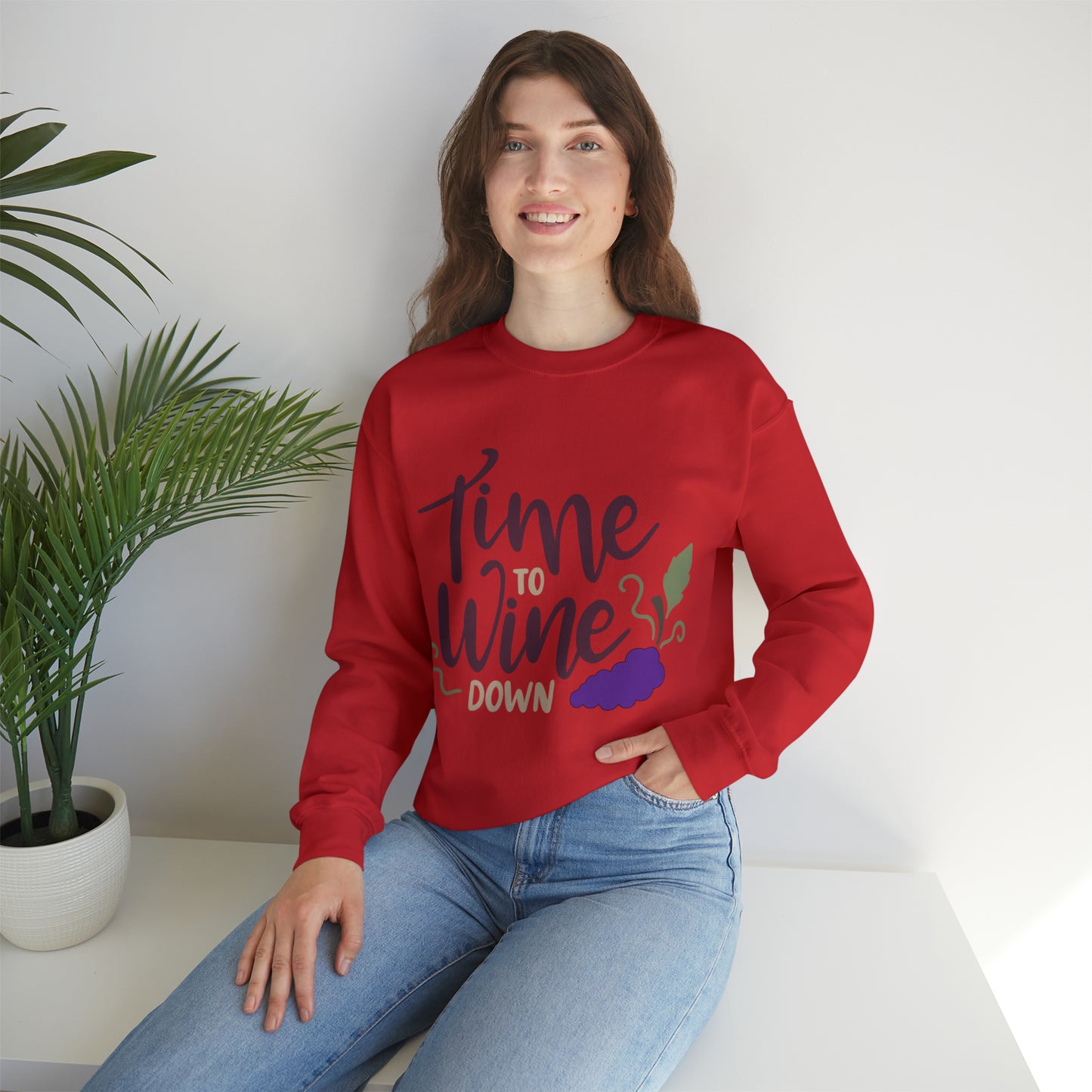 Time_to_wine_down Crewneck Sweatshirt