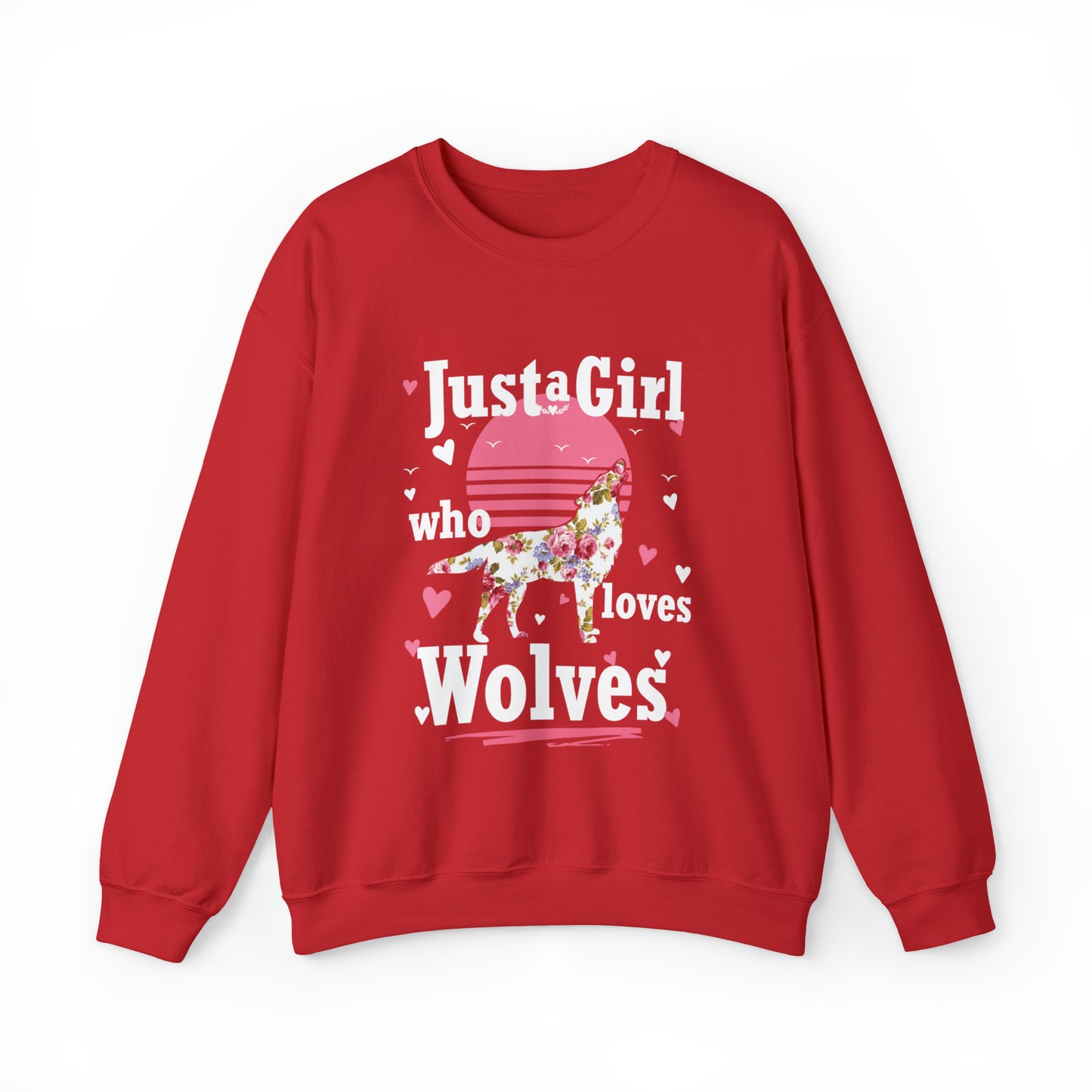 Just A Girl Who Loves Wolves Crewneck Sweatshirt