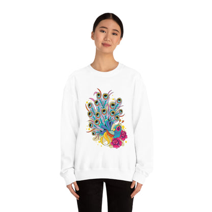 Colorful Peacock Crewneck Sweatshirt