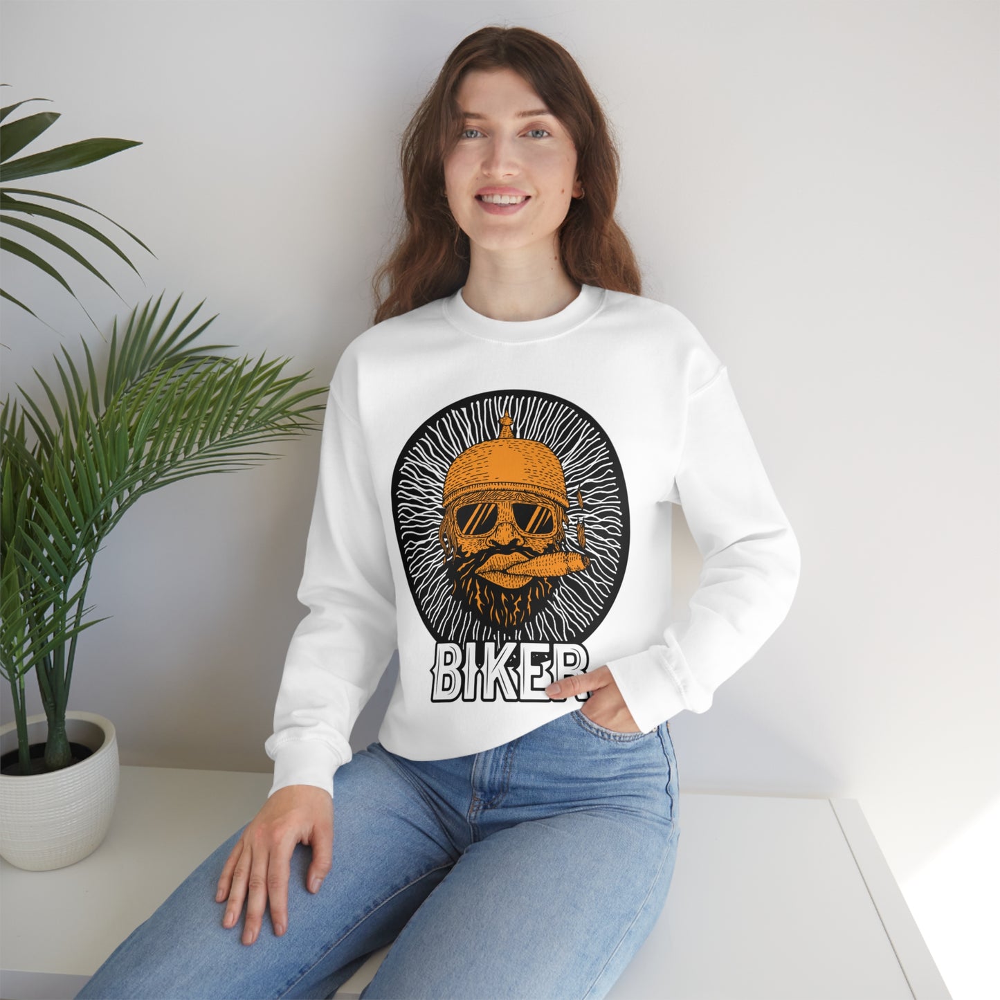 Cool Biker Crewneck Sweatshirt