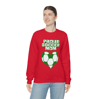 Proud -soccer-mom Heart Crewneck Sweatshirt