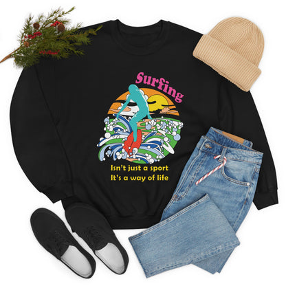 Surfing A Way of Life Crewneck Sweatshirt