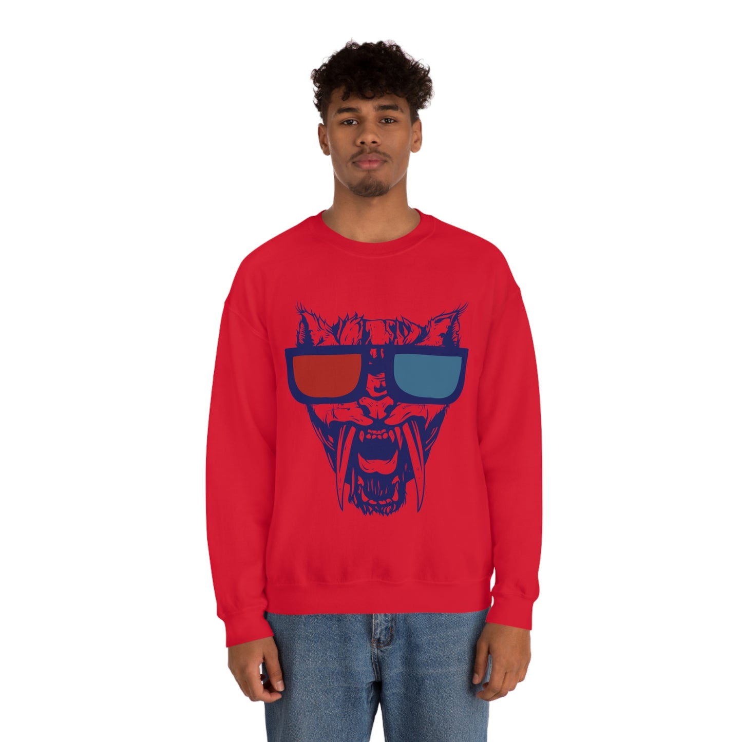 3D Glasses Tiger Crewneck Sweatshirt