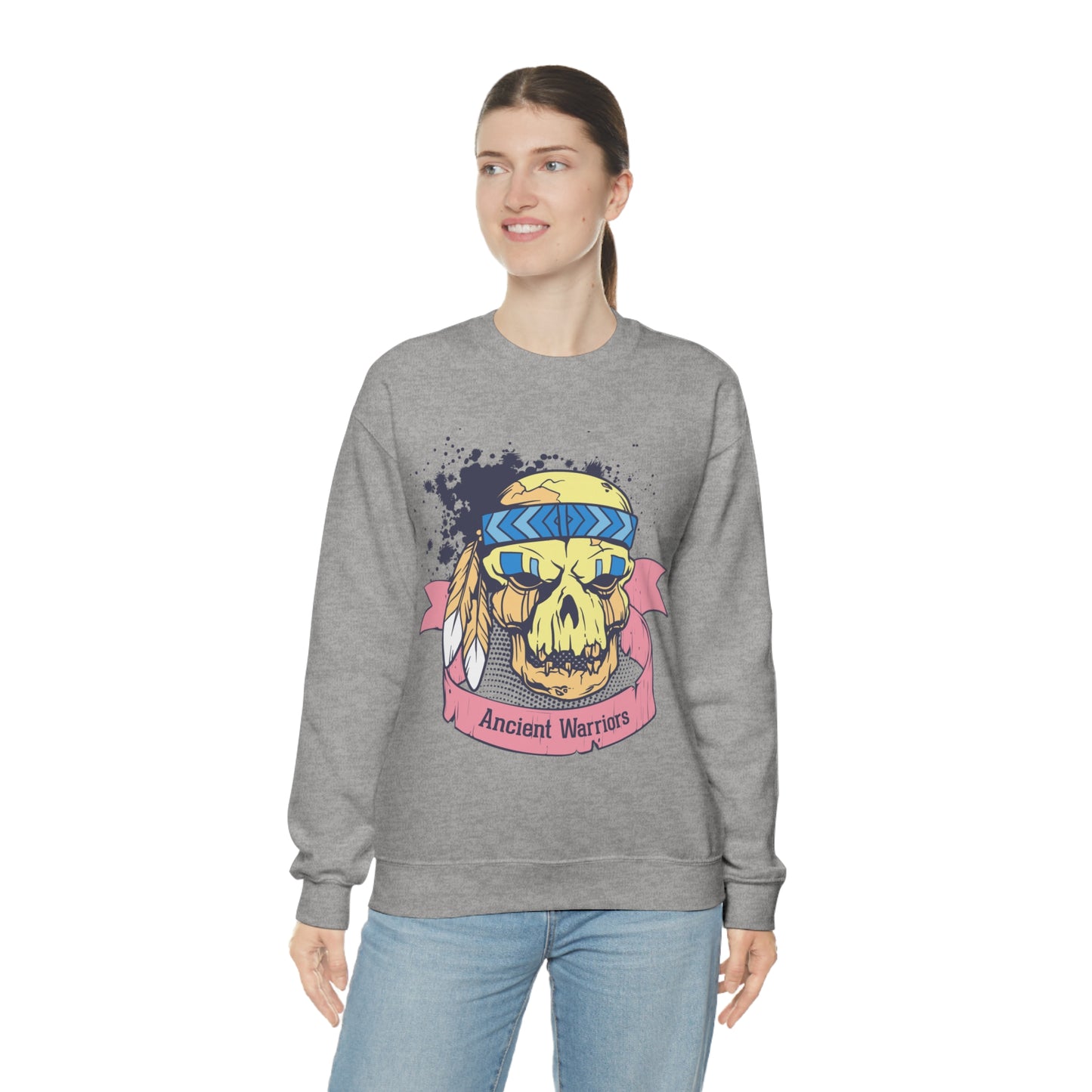 Ancient Warrior Skull Chief Crewneck Sweatshirt